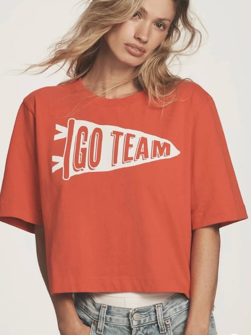 Maeve Corey Cotton Boxy Game Day Tee